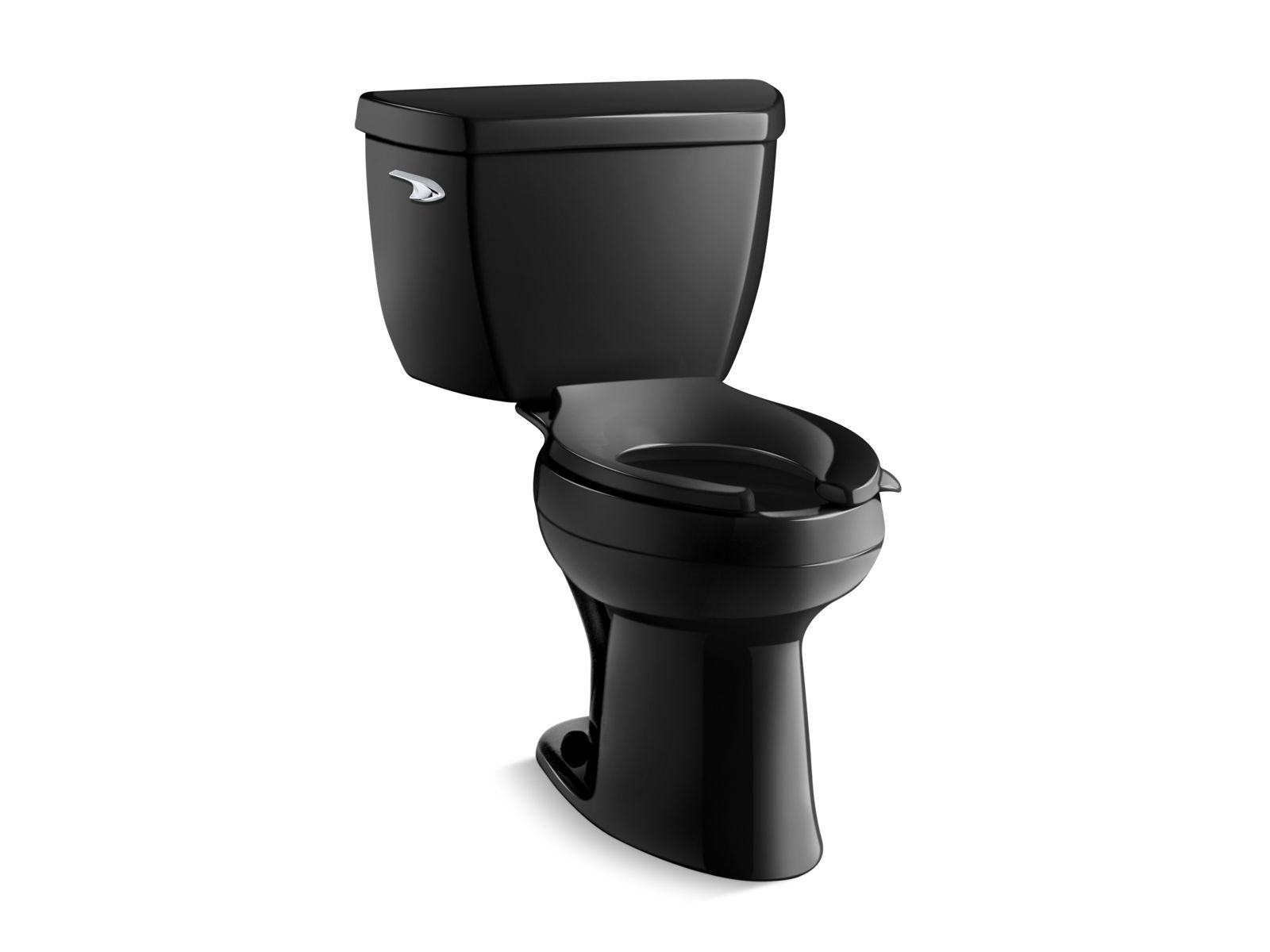 KOHLER K-3519 Highline Classic ComForteeight two-piece elongated 1.0 gpf toilet bowl - Black Black