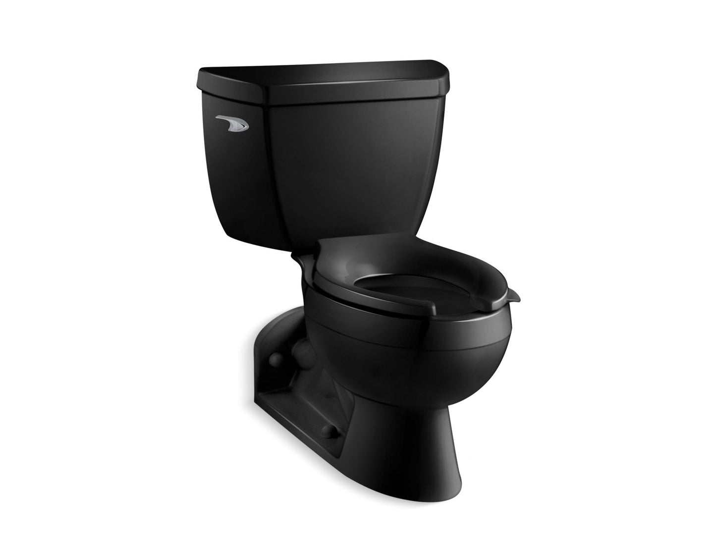 KOHLER K-3554-T Barrington Two-piece elongated 1.6 gpf toilet with Pressure Lite(R) flushing technology, left-hand trip lever and toilet tank locks in White