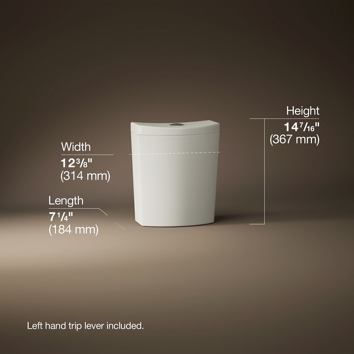 KOHLER K-3569 Persuade Curv Toilet tank, dual-flush
