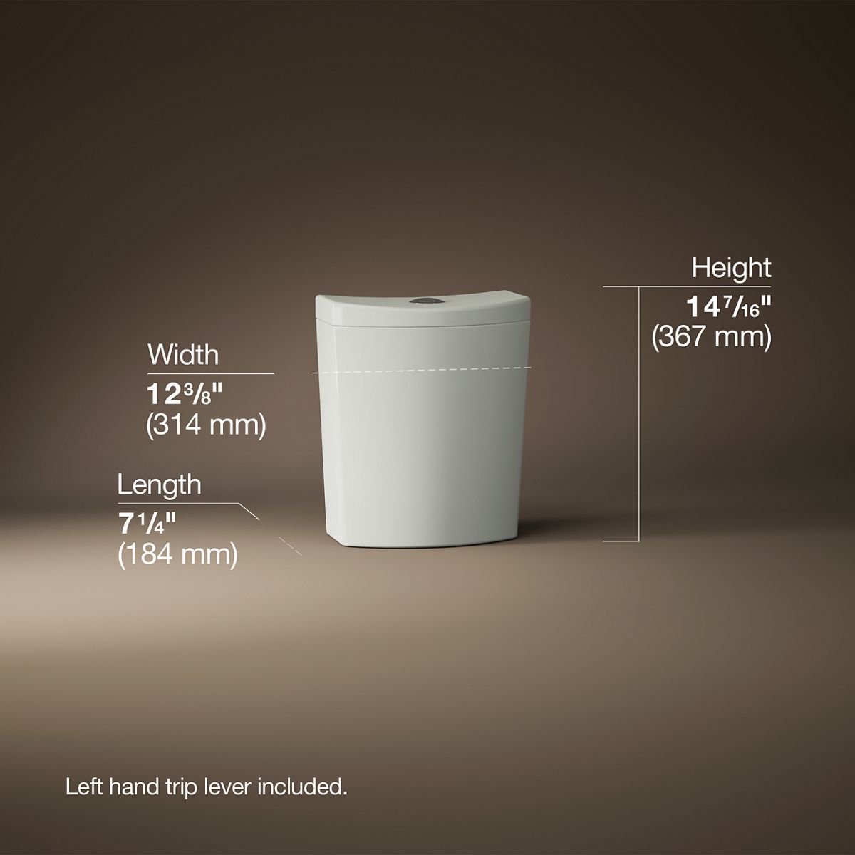 KOHLER K-3569 Persuade Curv Toilet tank, dual-flush
