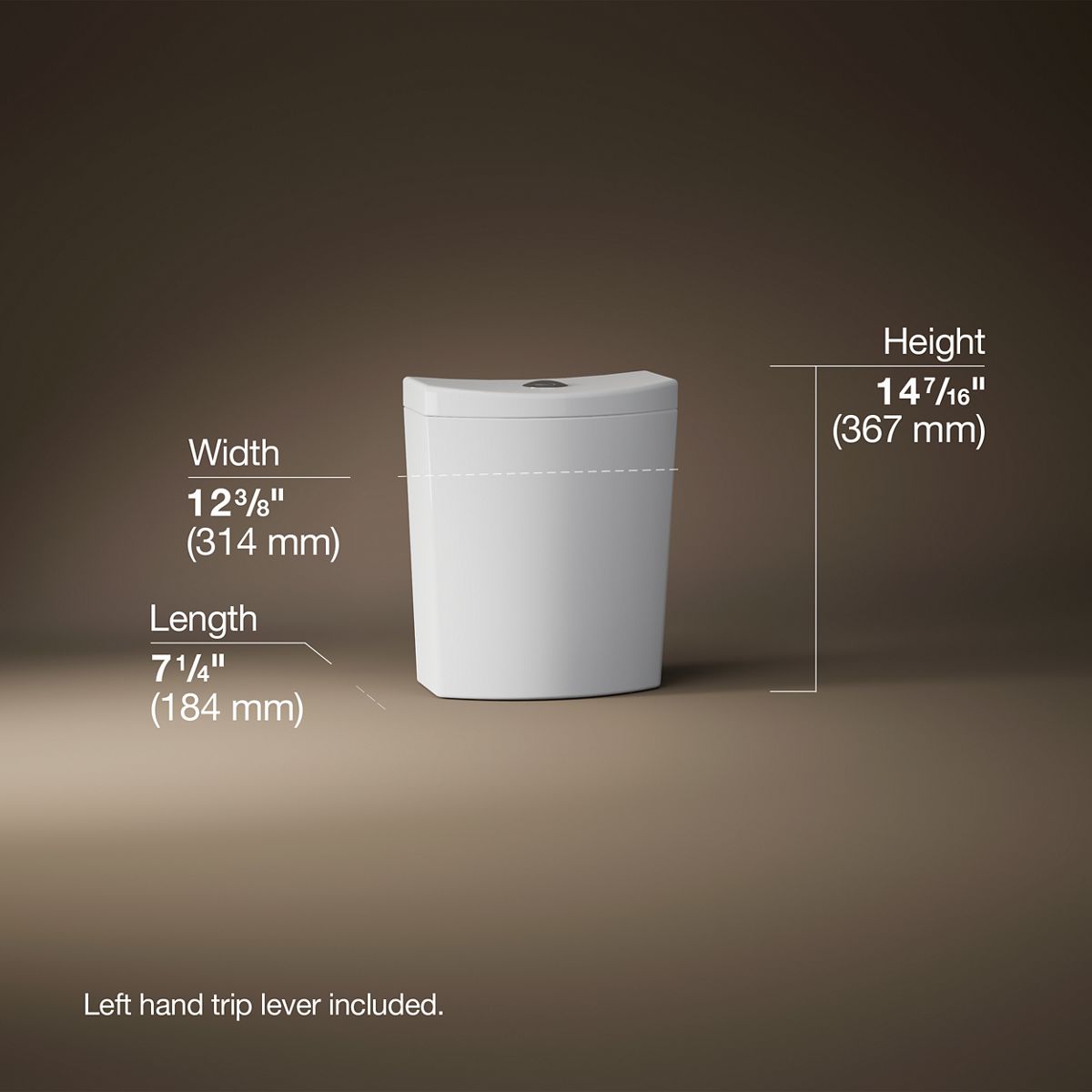 KOHLER K-3569 Persuade Curv Toilet tank, dual-flush