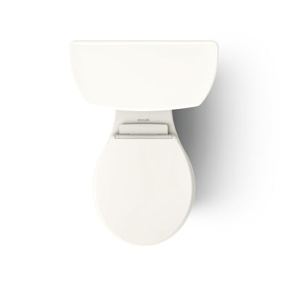 KOHLER K-35716 Highline Tall Two-piece Round-front Toilet, 1.28 GPF, Biscuit - top view of product