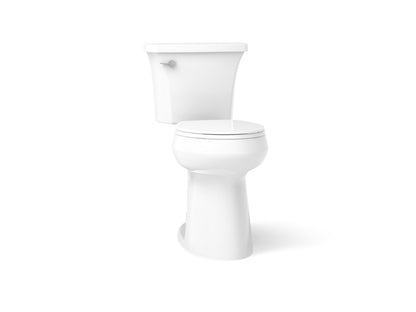 KOHLER K-35716 Highline Tall Two-piece Round-front Toilet, 1.28 GPF, White - 3/4 view of product