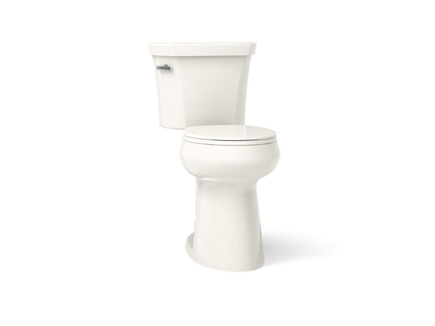 KOHLER K-35717 Highline Tall Two-piece Round-front Toilet, 1.6 GPF, Biscuit - 3/4 view of product