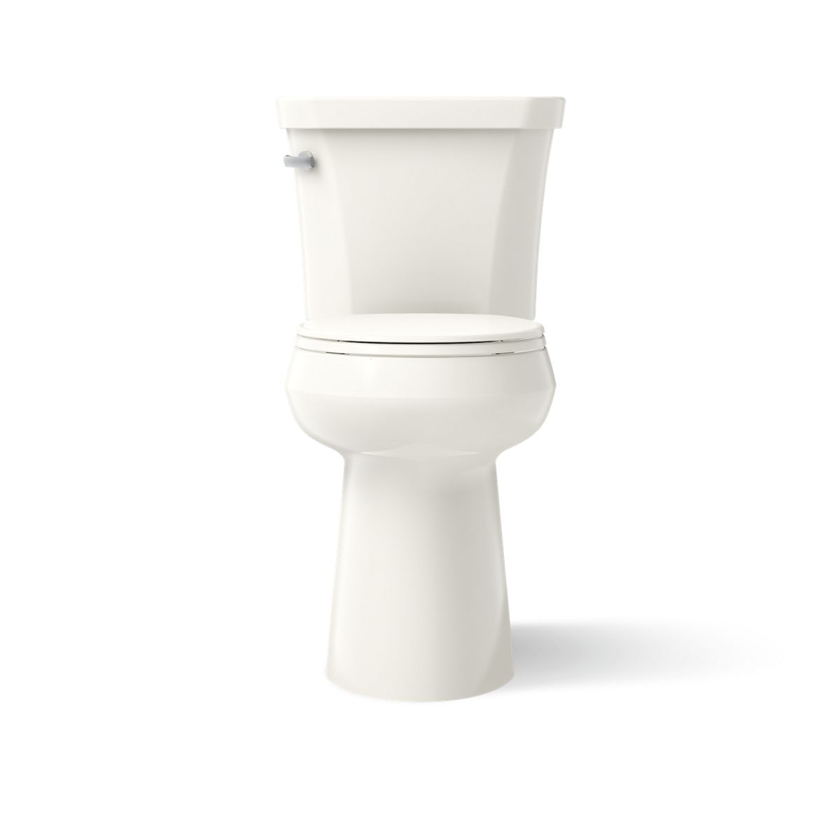 KOHLER K-35717 Highline Tall Two-piece Round-front Toilet, 1.6 GPF, Biscuit - front view of product