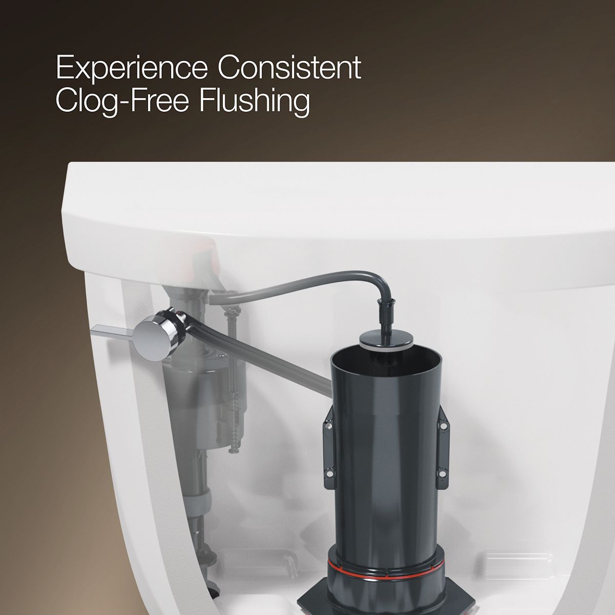 KOHLER K-35717 Highline Tall Two-piece Round-front Toilet, 1.6 GPF, Biscuit - Detail image of a product feature