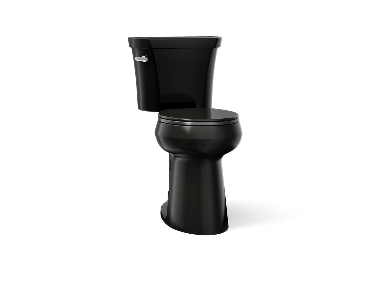 KOHLER K-35717 Highline Tall Two-piece Round-front Toilet, 1.6 GPF, Black Black - 3/4 view of product