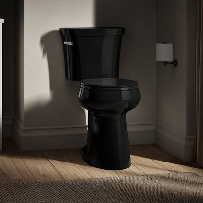 KOHLER K-35717 Highline Tall Two-piece Round-front Toilet, 1.6 GPF, Black Black - image focused on single product story