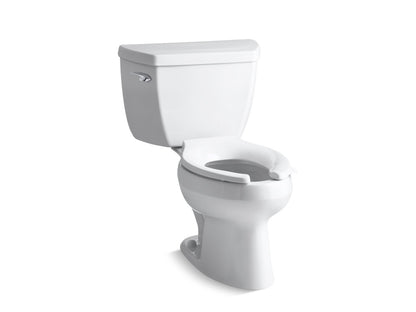 KOHLER K-3575-T Wellworth Classic Two-piece elongated 1.28 gpf toilet with tank cover locks, white