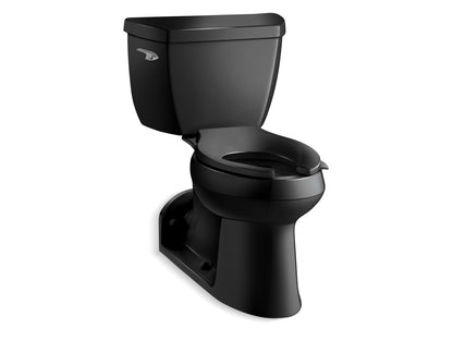 KOHLER K-3578 Barrington ComForteeight two-piece elongated 1.0 gpf toilet with tank cover locks - Black Black