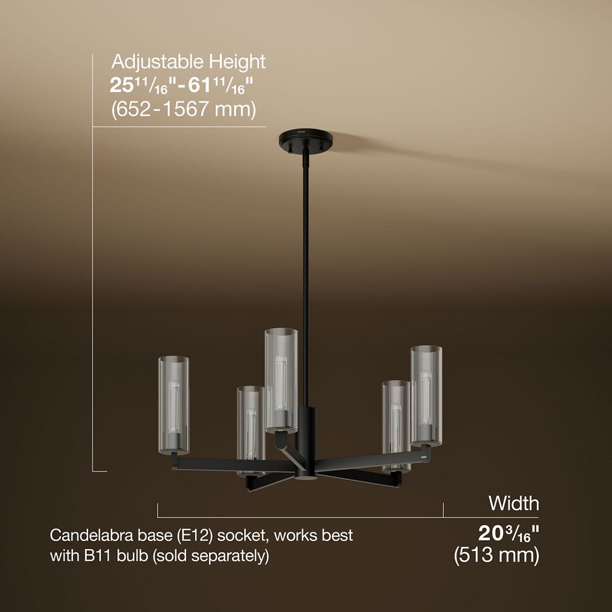 3/4 view of product with dimensions