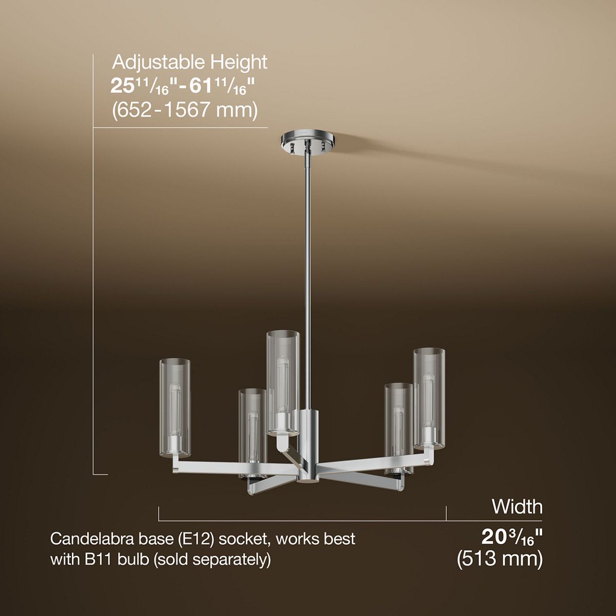 3/4 view of product with dimensions