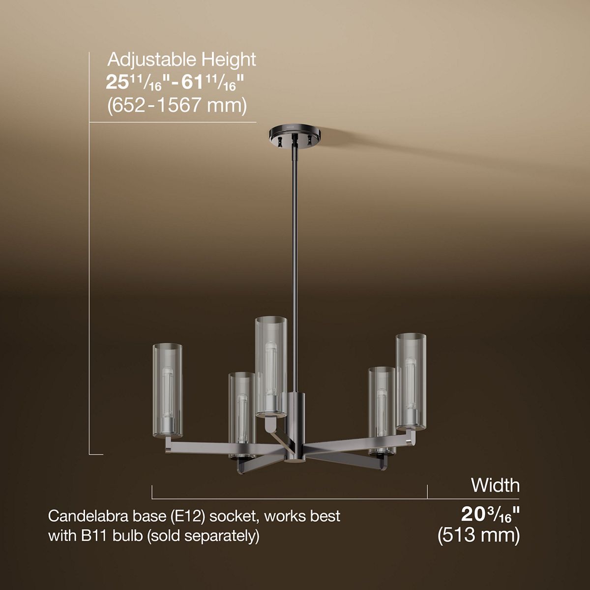 3/4 view of product with dimensions