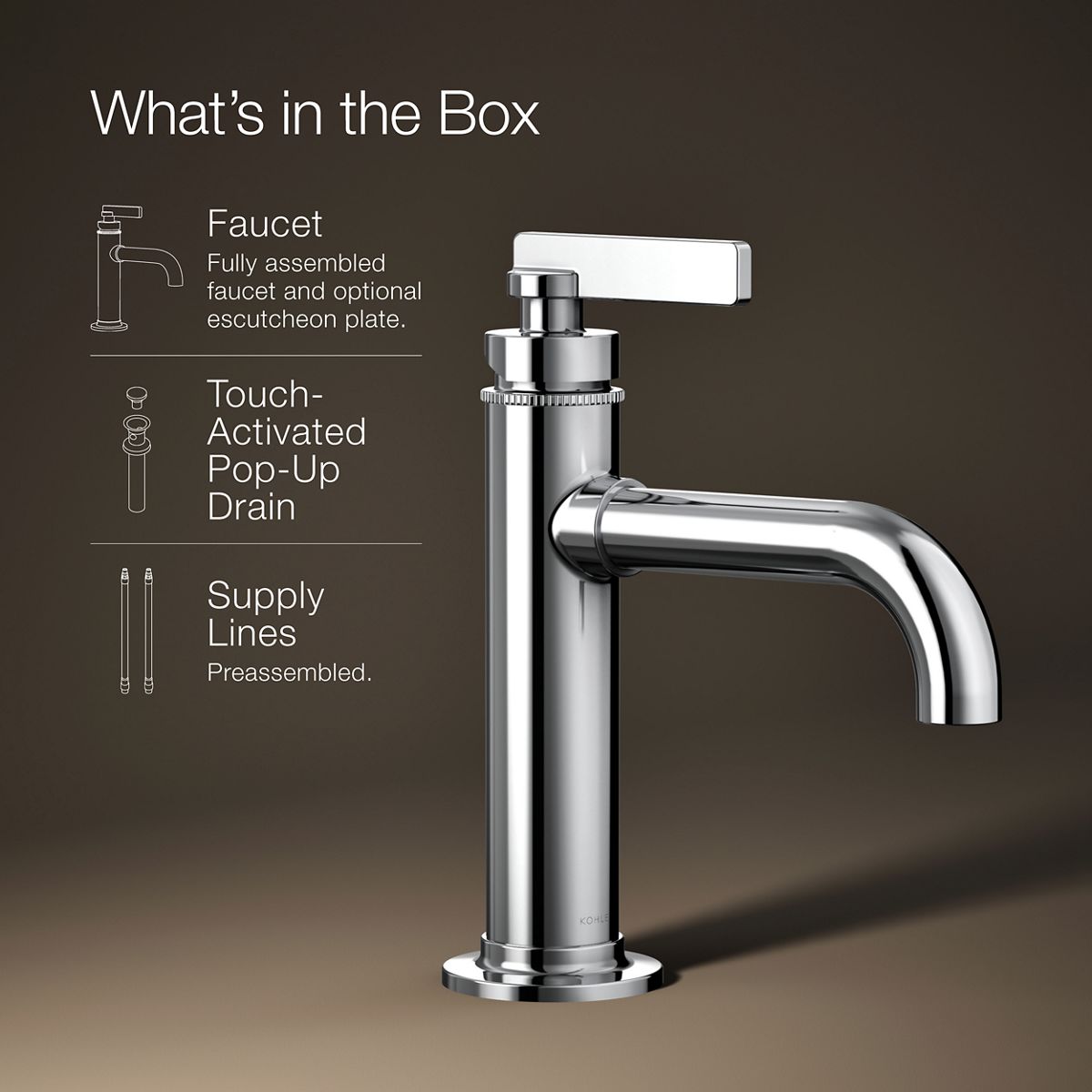 KOHLER K-35907-4 Castia by Studio McGee Single-handle bathroom sink faucet, 1.2 gpm