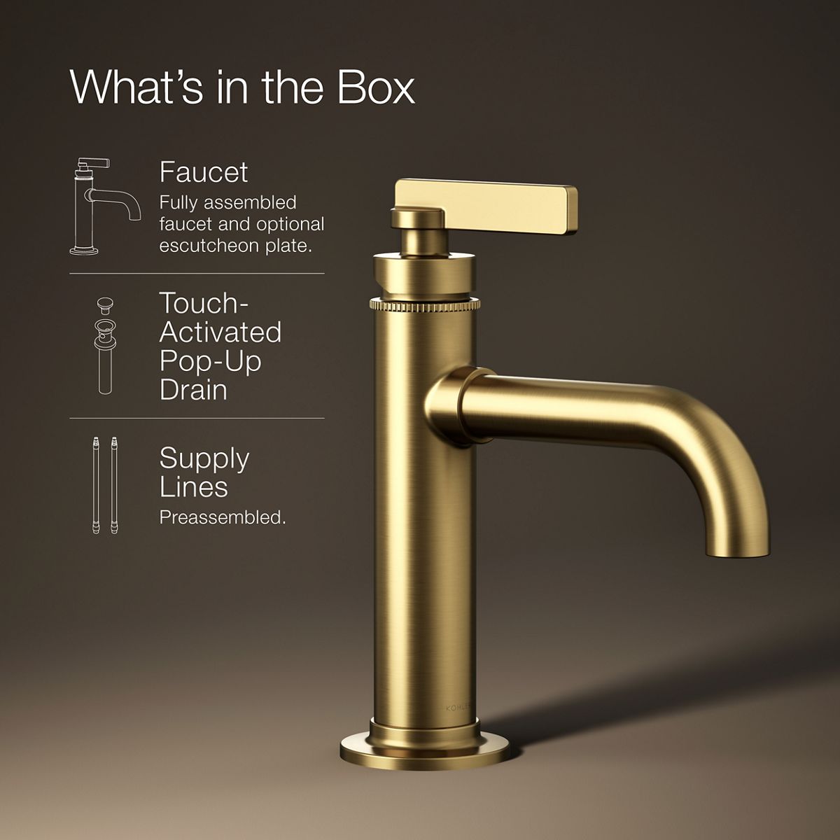 KOHLER K-35907-4 Castia by Studio McGee Single-handle bathroom sink faucet, 1.2 gpm