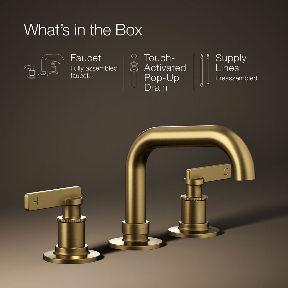 KOHLER K-35908-4 Castia by Studio McGee Widespread bathroom sink faucet, 1.2 gpm
