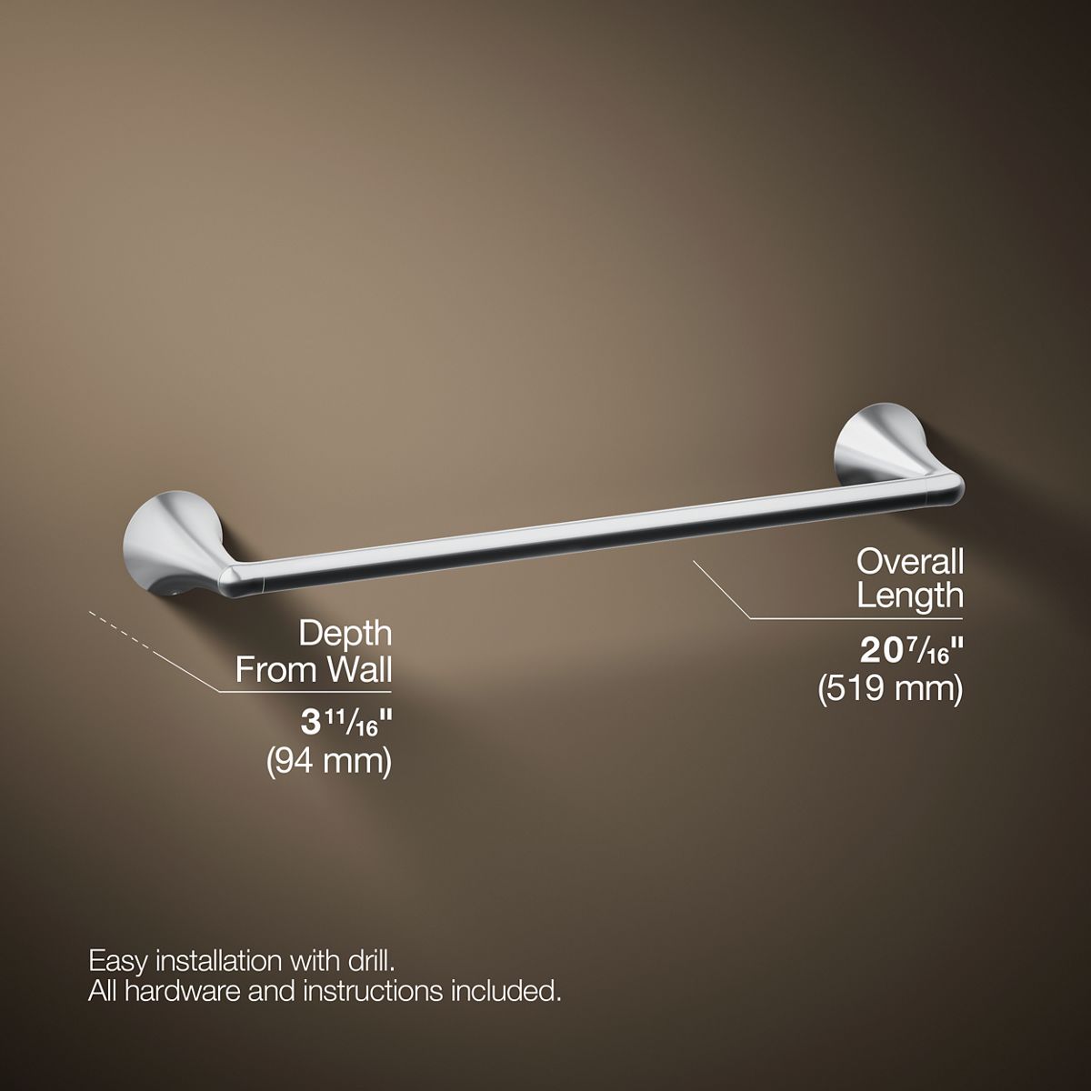 KOHLER K-35931 Buckley 18" towel bar