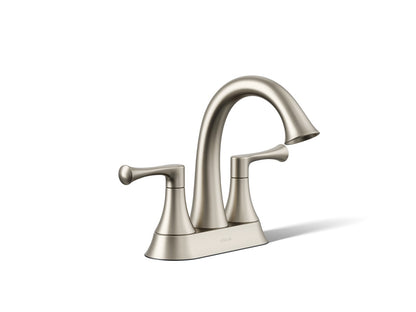 KOHLER K-35951-4K Buckley Centerset bathroom sink faucet, 1.0 gpm, vibrant brushed nickel