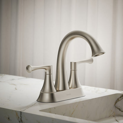 KOHLER K-35951-4K Buckley Centerset bathroom sink faucet, 1.0 gpm, vibrant brushed nickel - view 4