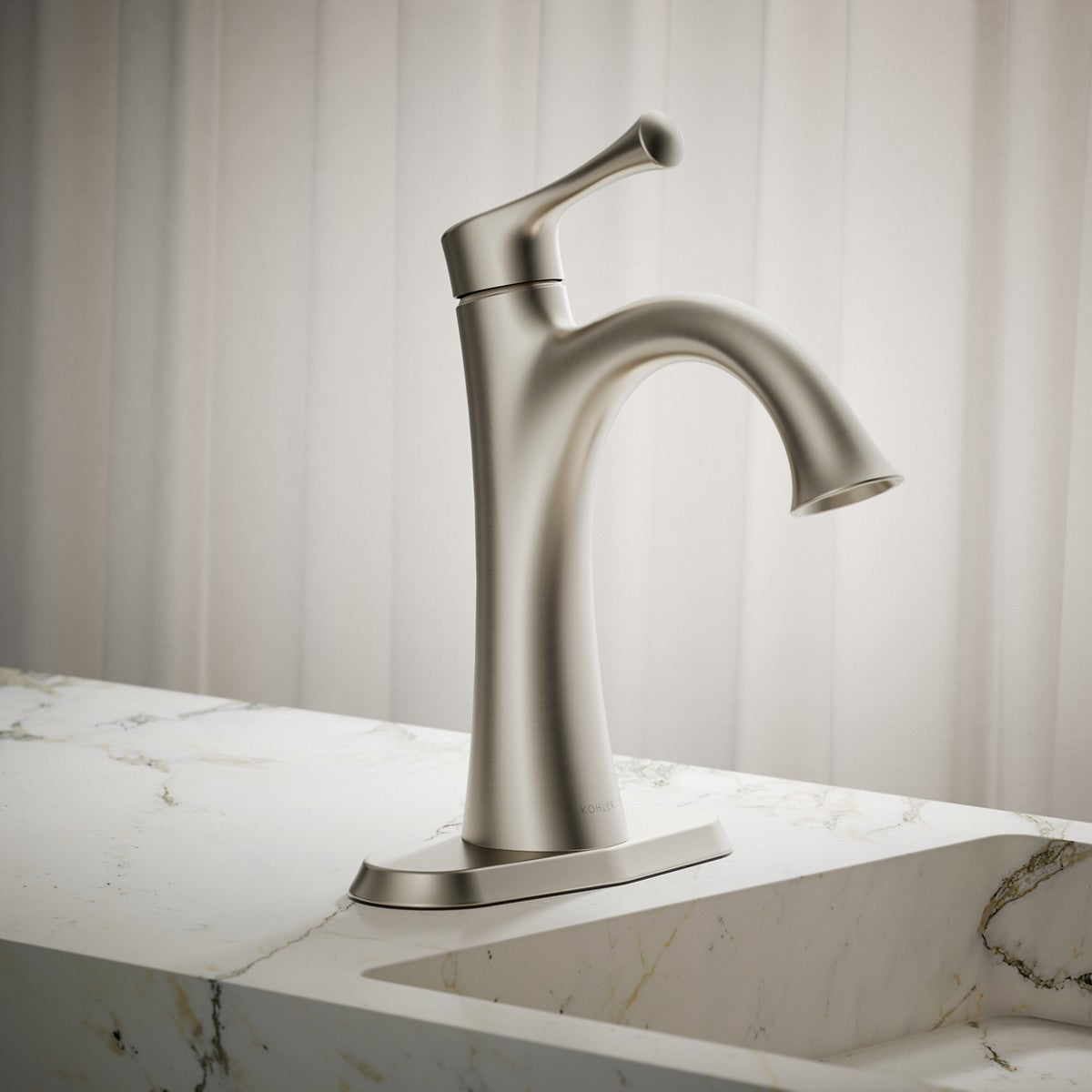 KOHLER K-35952-4 Buckley Single-handle bathroom sink faucet, 1.2 gpm, vibrant brushed nickel - view 4