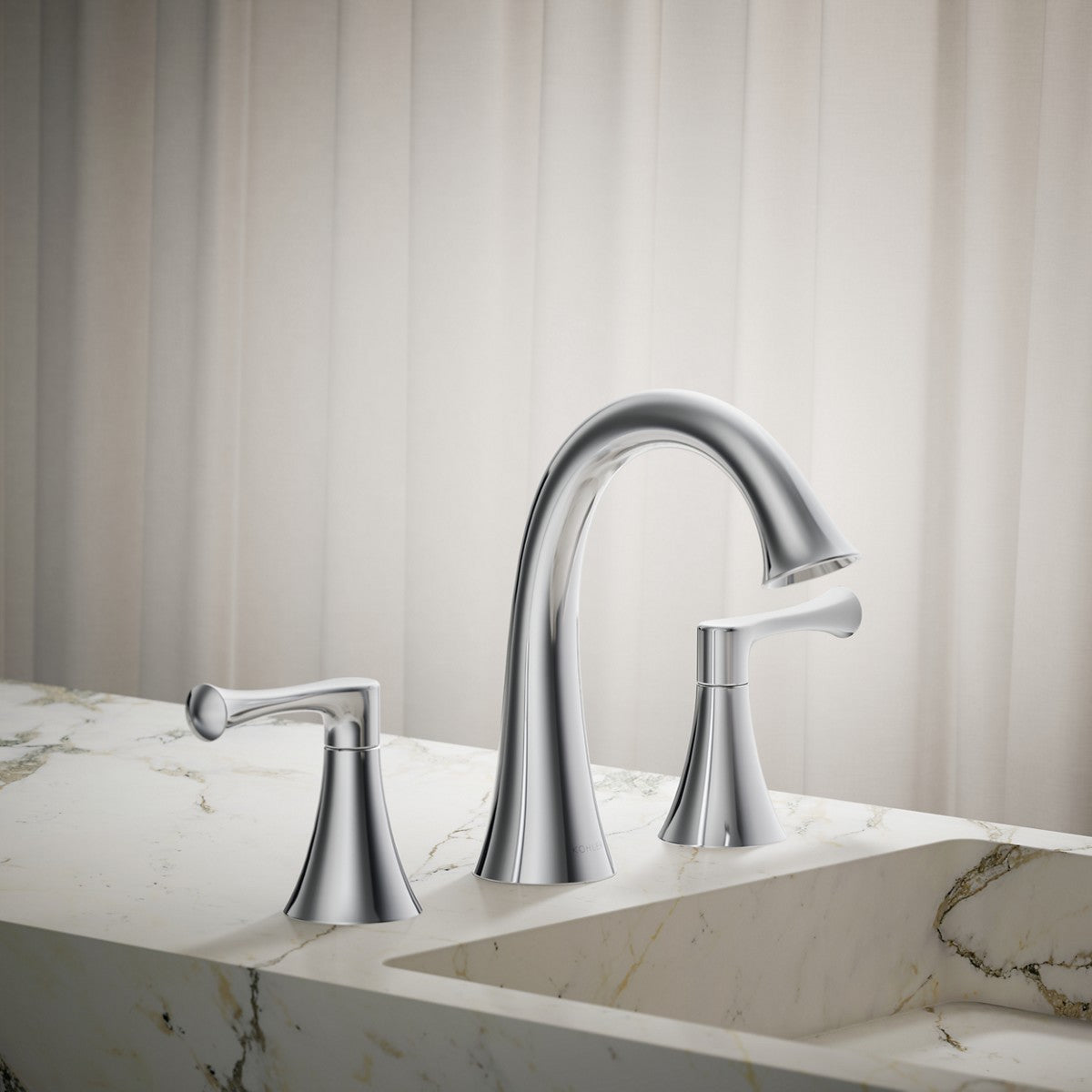 KOHLER K-35953-4 Buckley Widespread bathroom sink faucet, 1.2 gpm, polished chrome - view 4