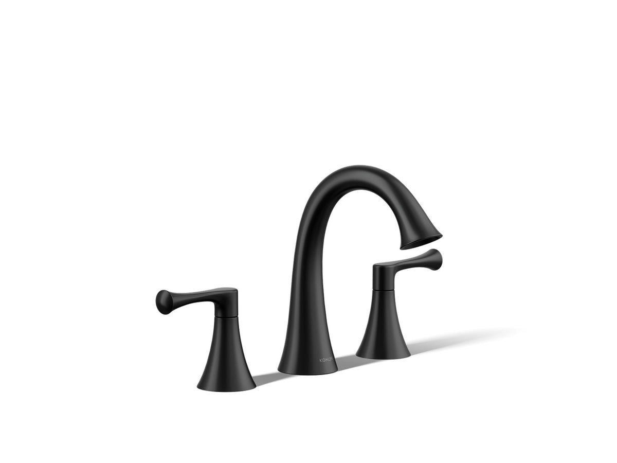 KOHLER K-35953-4K Buckley Widespread bathroom sink faucet, 1.0 gpm, matte black