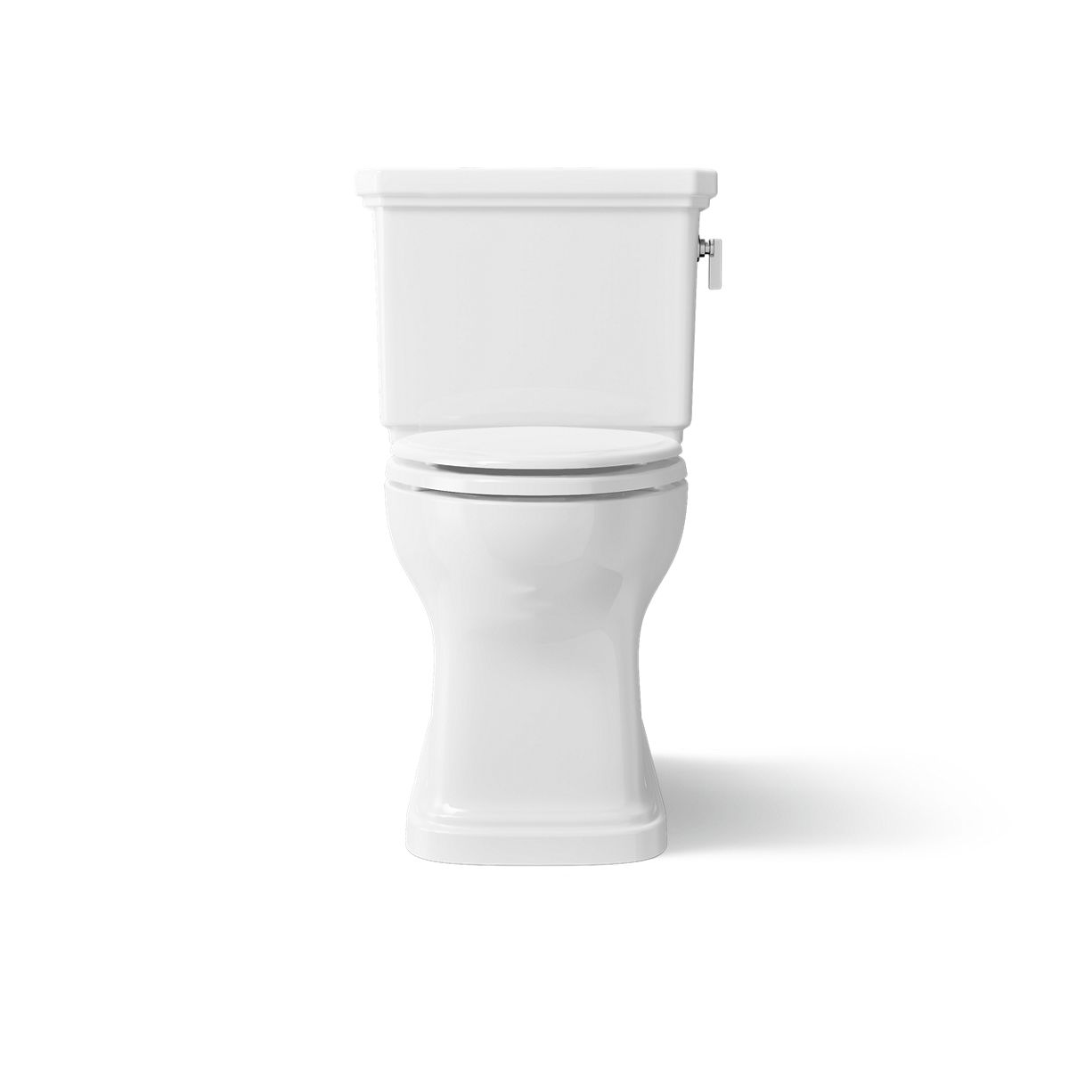 KOHLER K-35960-RA Claude Two-piece Elongated Toilet with Skirted Trapway, 1.28 GPF, White - Detail image of a product feature