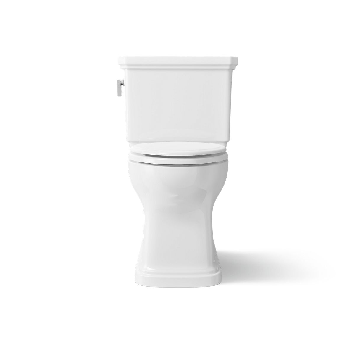 KOHLER K-35960 Claude Two-piece Elongated Toilet with Skirted Trapway, 1.28 GPF, White - Detail image of a product feature