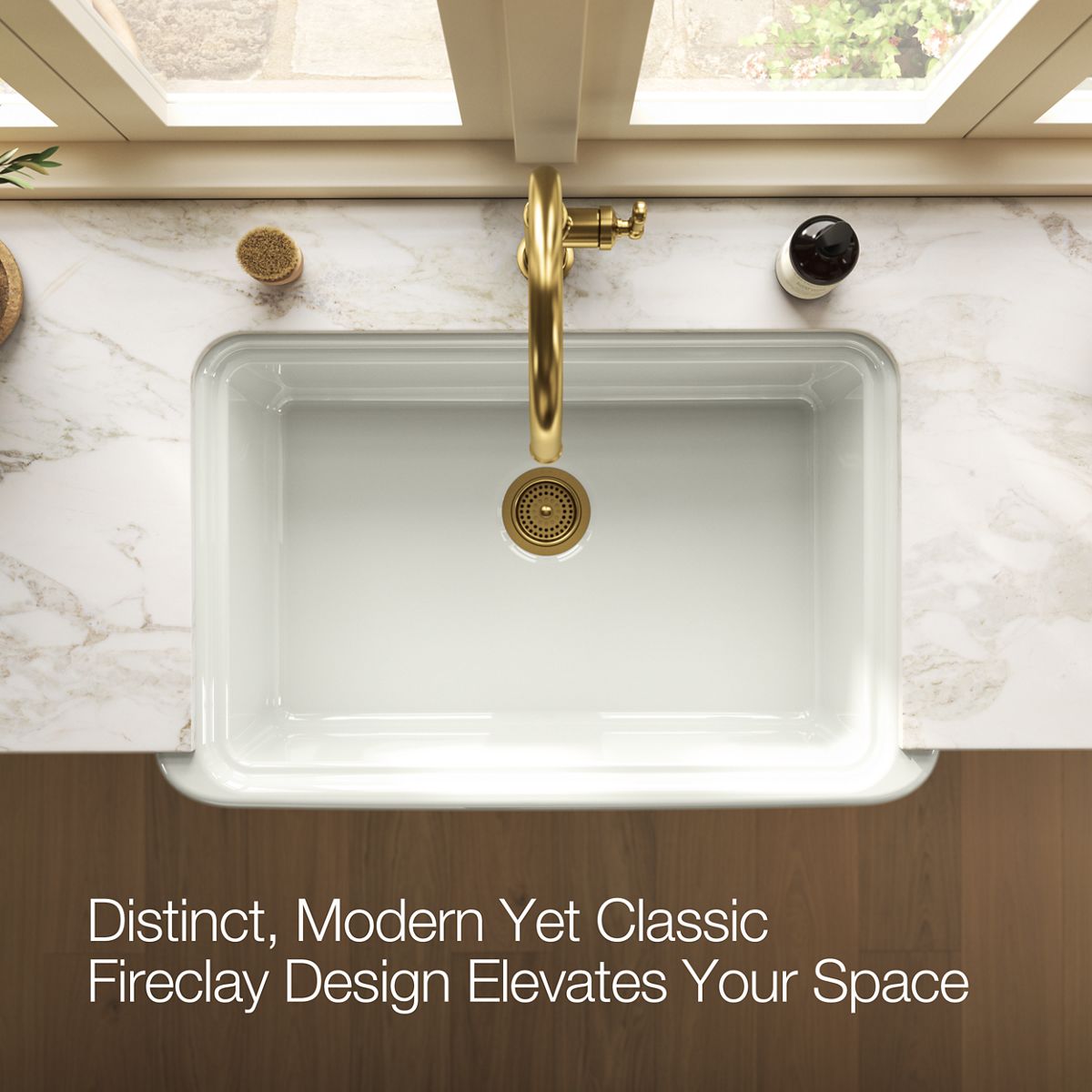 KOHLER K-36250 Audrine 35-1/2" undermount single-bowl farmhouse kitchen sink