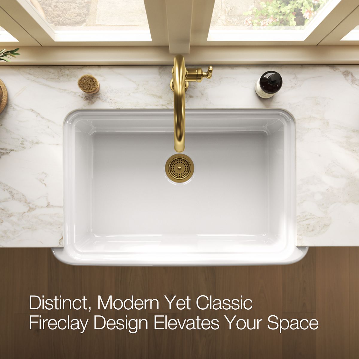 KOHLER K-36250 Audrine 35-1/2" undermount single-bowl farmhouse kitchen sink