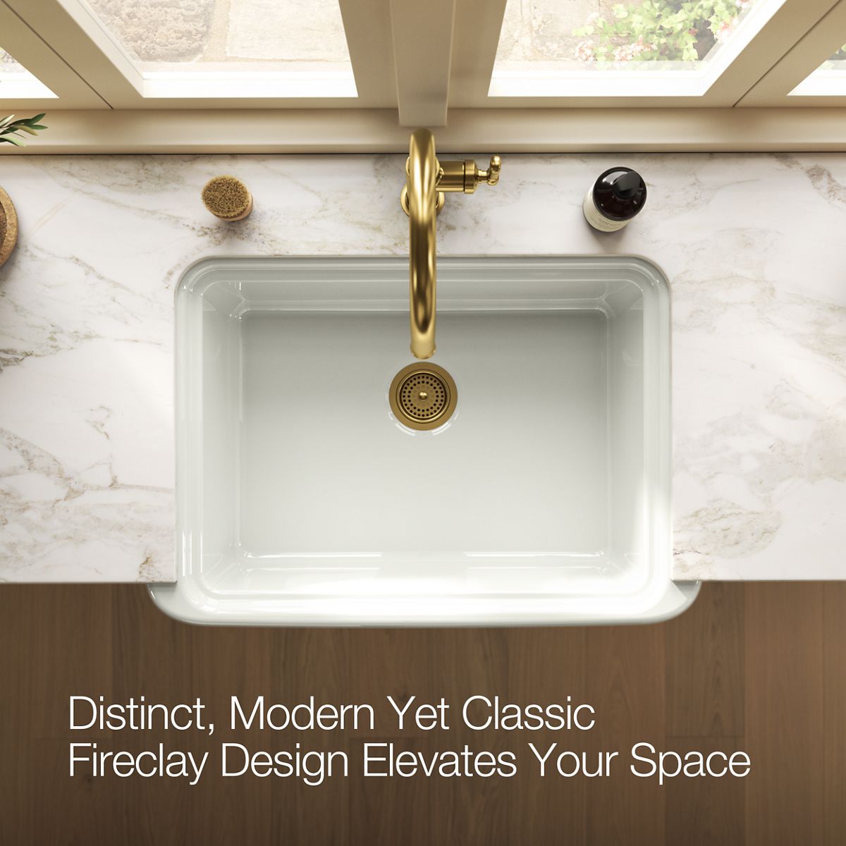 KOHLER K-36251 Audrine 32-1/2" undermount single-bowl farmhouse kitchen sink