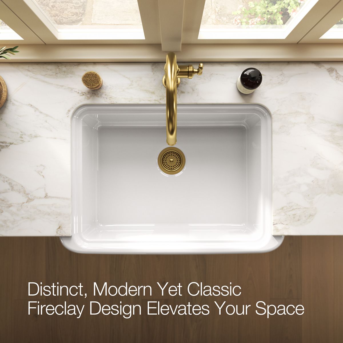 KOHLER K-36251 Audrine 32-1/2" undermount single-bowl farmhouse kitchen sink