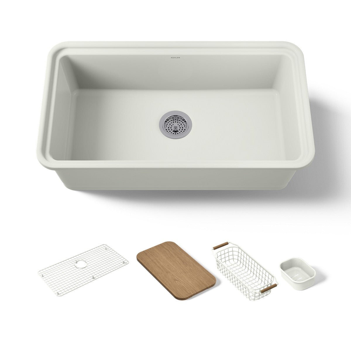 KOHLER K-36254-PC Audrine 33" undermount single-bowl workstation kitchen sink, dune - view 3