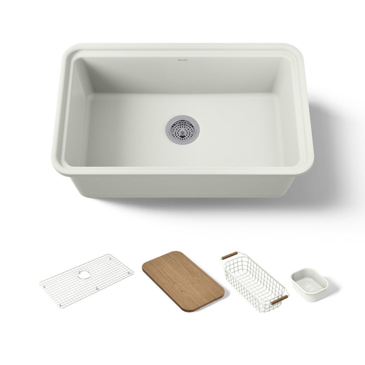 KOHLER K-36255-PC Audrine 30" undermount single-bowl workstation kitchen sink, dune - view 3