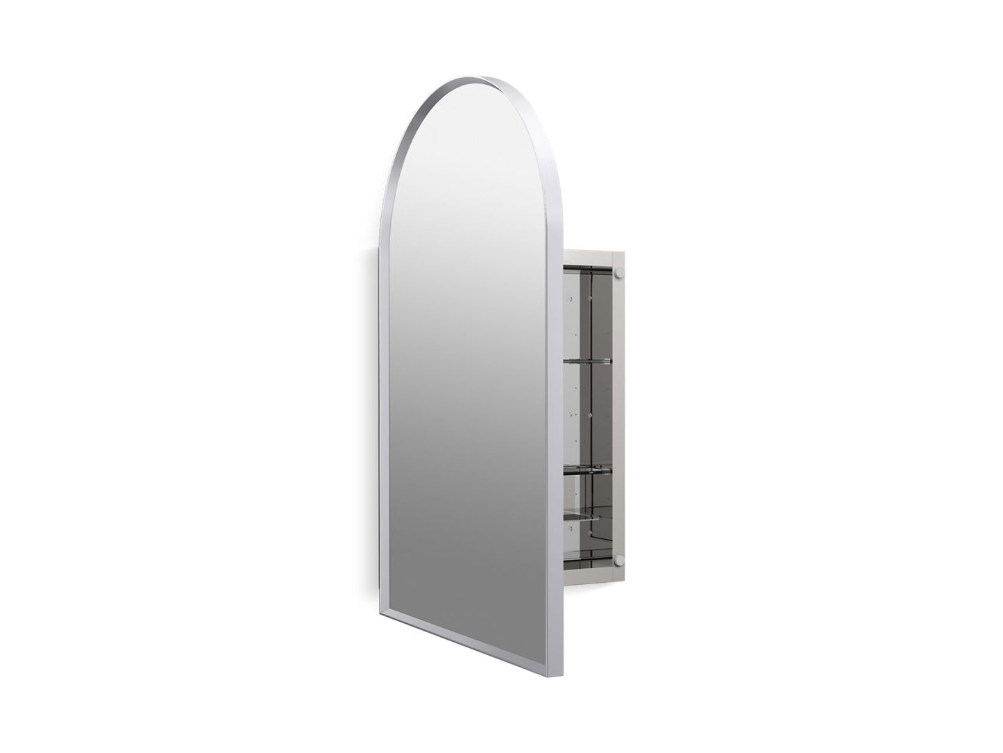 KOHLER Verdera 20" x 34" arched framed medicine cabinet, left-hinged