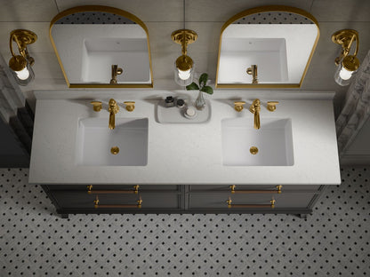 KOHLER Silestone 73" quartz vanity top with two rectangular cutouts