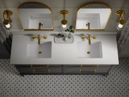 KOHLER Silestone 73" quartz vanity top with two rectangular cutouts