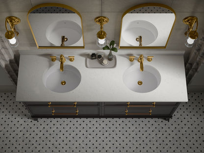 KOHLER Silestone 73" quartz vanity top with two oval cutouts
