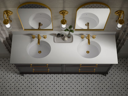 KOHLER Silestone 73" quartz vanity top with two oval cutouts