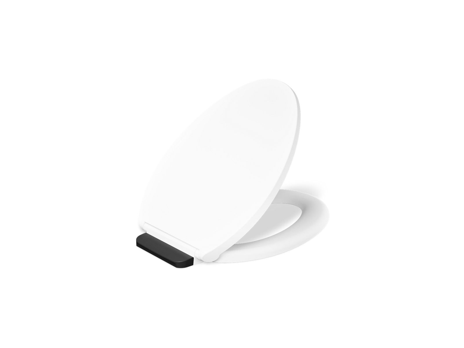KOHLER K-36593-BL Covert ReadyLatch® Quiet-Close™ Elongated Toilet Seat, White - 3/4 view of product