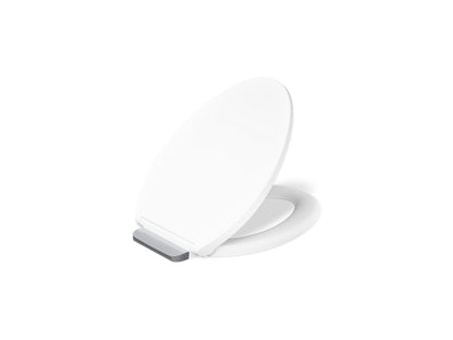 KOHLER K-36593-CP Covert ReadyLatch® Quiet-Close™ Elongated Toilet Seat, White - 3/4 view of product