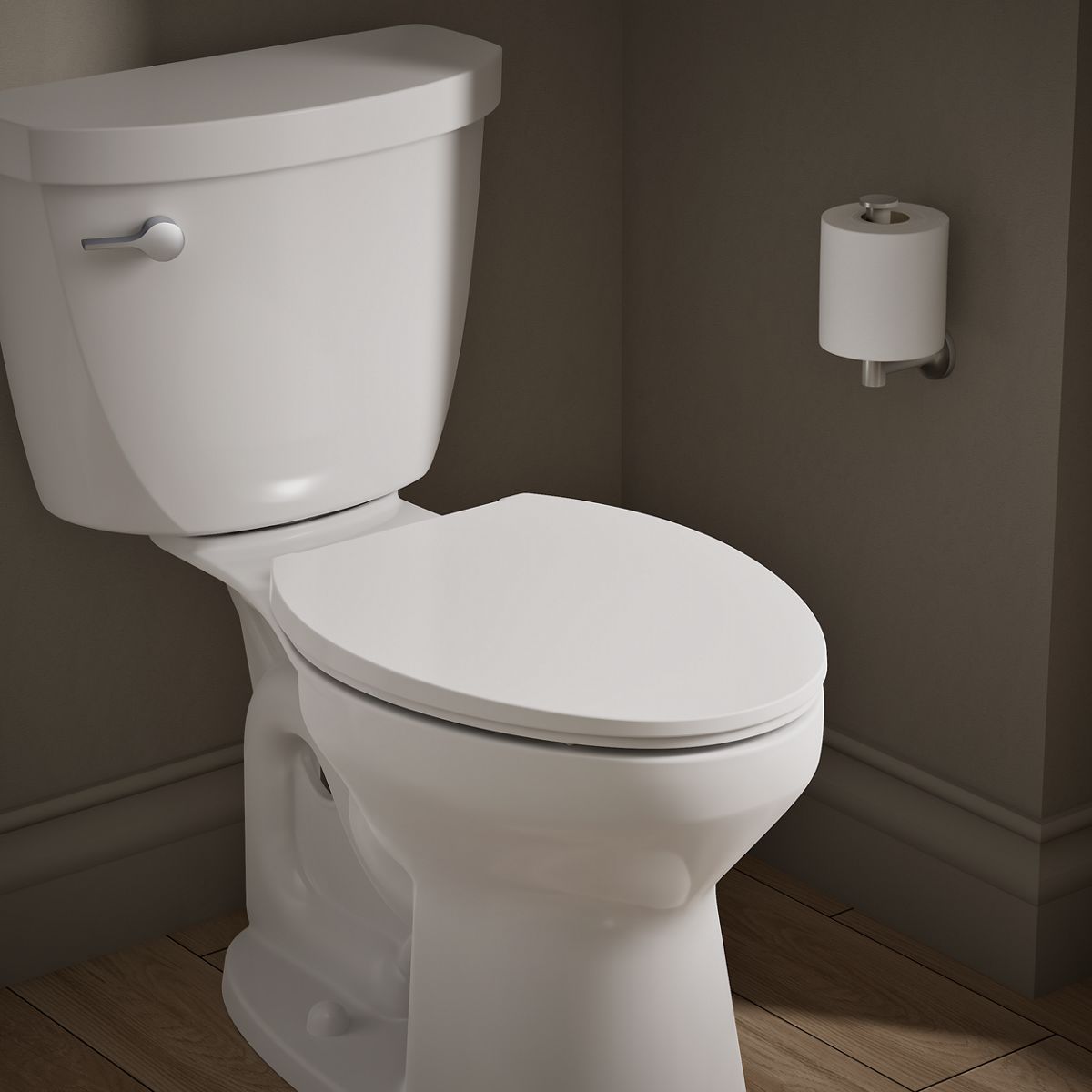 KOHLER K-36593-CP Covert ReadyLatch® Quiet-Close™ Elongated Toilet Seat, White - image focused on single product story