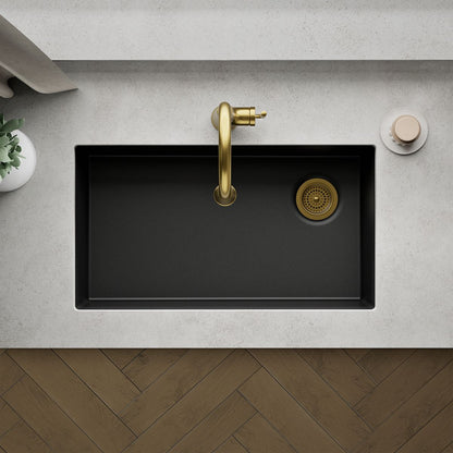 KOHLER K-36747 Billings 32-1/2" Undermount Single-bowl Kitchen Sink, Matte Black - Detail image of a product feature