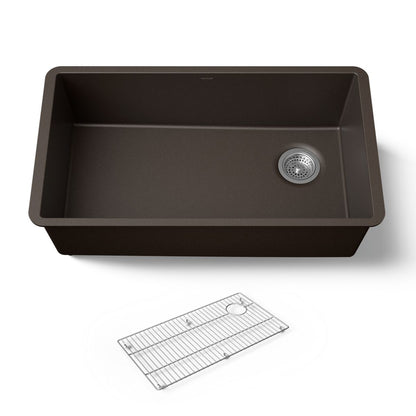 KOHLER K-36747 Billings 32-1/2" Undermount Single-bowl Kitchen Sink, Matte Brown - 3/4 view of product