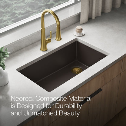KOHLER K-36747 Billings 32-1/2" Undermount Single-bowl Kitchen Sink, Matte Brown - Detail image of a product feature