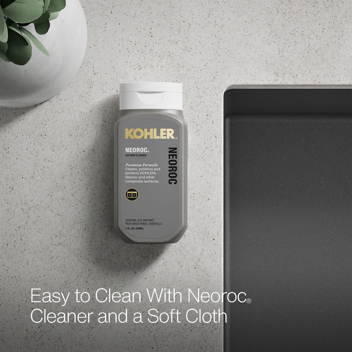 KOHLER K-36747 Billings 32-1/2" Undermount Single-bowl Kitchen Sink, Matte Graphite - Detail image of a product feature