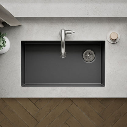 KOHLER K-36747 Billings 32-1/2" Undermount Single-bowl Kitchen Sink, Matte Graphite - Detail image of a product feature