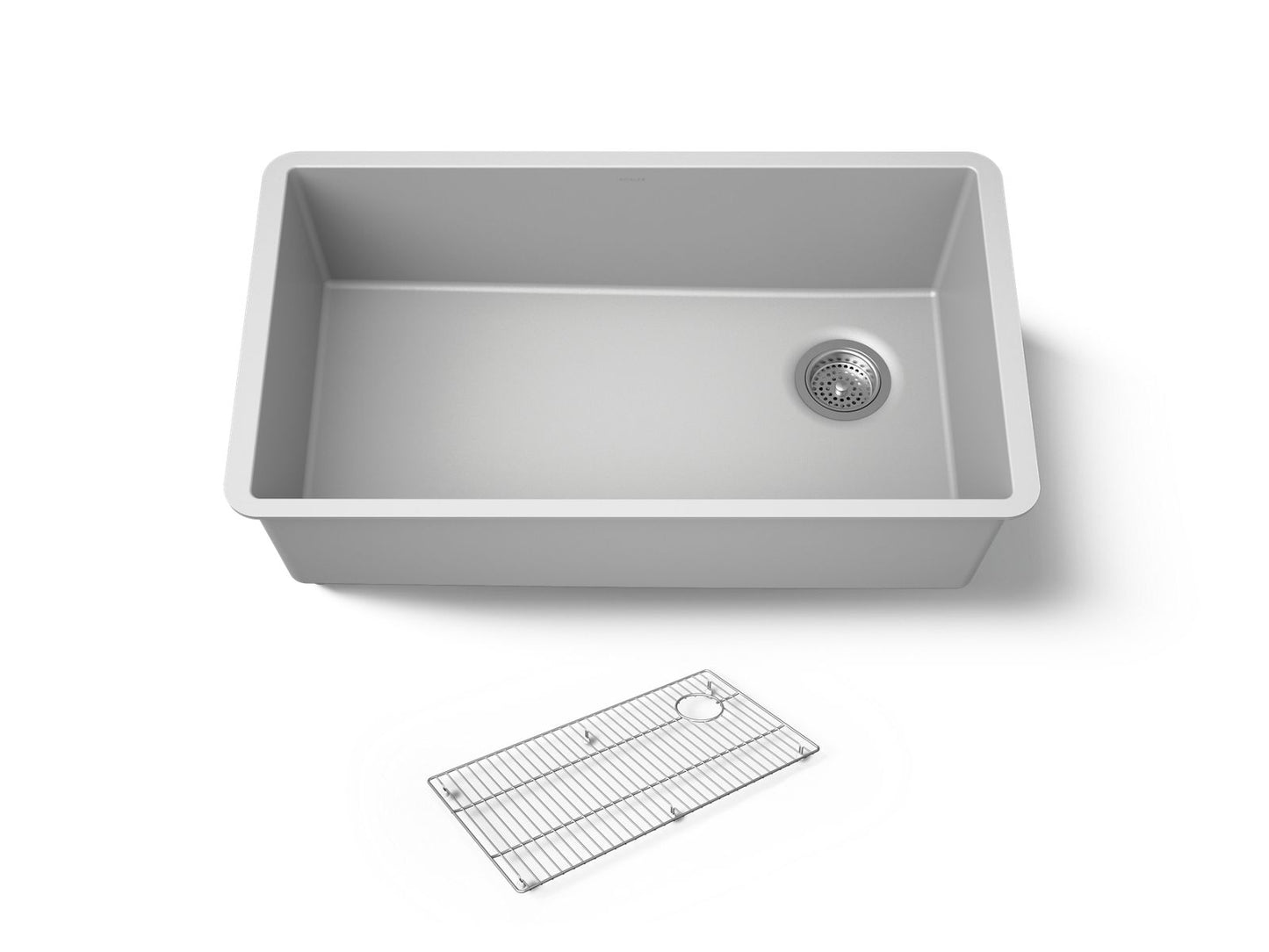 KOHLER K-36747 Billings 32-1/2" Undermount Single-bowl Kitchen Sink, Matte Grey - 3/4 view of product