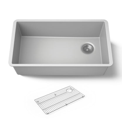 KOHLER K-36747 Billings 32-1/2" Undermount Single-bowl Kitchen Sink, Matte Grey - 3/4 view of product