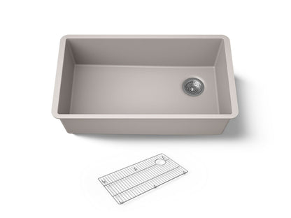 KOHLER K-36747 Billings 32-1/2" Undermount Single-bowl Kitchen Sink, Matte Taupe - 3/4 view of product